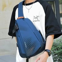 شنطة كتف مضادة للسرقة مقاومة للماء مثلث - ازرق