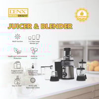 عصارة وخلاط DENX DX3217 (4×1) متعدد الوظائف بقوة 4...