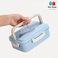 علبة غذاء مكونة من ثلاثة أقسام مع حامل مدمج لسهولة...