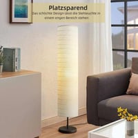 مصباح أرضي أبيض مصنوع من ورق الأرز بقاعدة دائرية م...