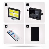 مصباح جداري شمسي BK-128-4COB مع مستشعر حركة 4COB و...