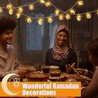 سلسلة إضاءة نجوم وقمر حجم صغير