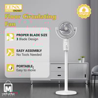 مروحة أرضية DENX DX2607 بخمس سرعات وتحكم عن بعد وش...