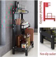 منظم مطبخ متعدد الوظائف بثلاث طبقات - حامل تخزين م...