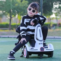 سكوتر كهربائي ذكي للأطفال مع ريموت اللون (أبيض) مع...