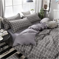 طقم سرير فاخر بنمط شبكي هندسي من الألياف الدقيقة -...