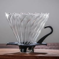 قمع ترشيح قهوة زجاجي V60 منقط قهوة احترافي لتحضير...