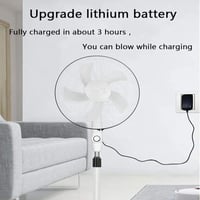 مروحة شمسية DENX DX2606 قابلة لإعادة الشحن مع LED...