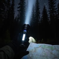 كشاف KJ-6828 LED قابل للشحن فائق السطوع ببطارية تد...