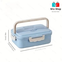 علبة غذاء مكونة من ثلاثة أقسام مع حامل مدمج لسهولة...