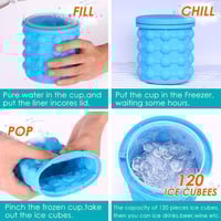 دلو مكعبات الثلج 2 × 1 من السيليكون لصنع قوالب الث...