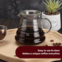 إبريق القهوة V60 من الزجاج المقاوم للحرارة بسعة 50...