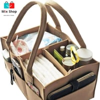 حقيبة تخزين حفاضات الأطفال من اللباد لون موكا