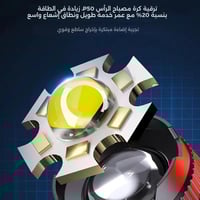 مصباح الرأس الذكي P-T51 بإضاءة LED قوية وشحن USB و...