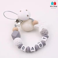 مشبك لهاية للاطفال مصنوع من السيليكون وخالي من ماد...