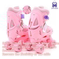 حذاء تزلج 4 عجلات للأطفال قابل للتعديل مع حماية مق...