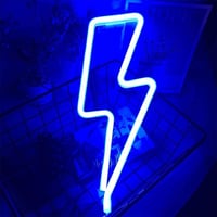 أضواء نيون LED بشكل برق ، تعمل ببطارية/USB للديكور