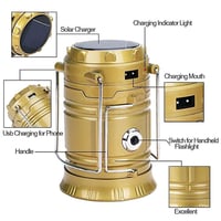 مصباح التخييم الشمسي SX-5800T مزود بــ 6 مصابيح LE...