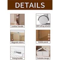 صندوق تخزين بلاستيكي قابل للطي 5 طبقات مع عجلات وأ...