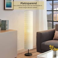 مصباح أرضي أبيض مصنوع من ورق الأرز بقاعدة دائرية م...