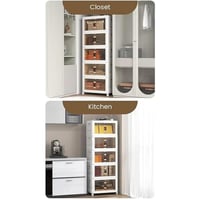 صندوق تخزين بلاستيكي قابل للطي 5 طبقات مع عجلات وأ...