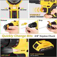 طقم مثقاب لاسلكي DENX DX3329 ببطارية ليثيوم 21 فول...