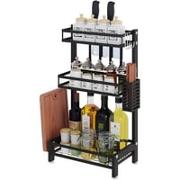 منظم مطبخ متعدد الوظائف بثلاث طبقات - حامل تخزين م...