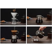 إبريق تقديم قهوة V60 زجاجي 600 مل سيرفر مقاوم للحر...