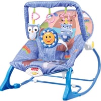 كرسي هزاز للأطفال الرضع لون ازرق مزود بالالعاب و ا...