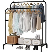 حامل ملابس حديد مزدوج اسود من بريمو بلس