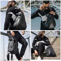 شنطة كتف مضادة للسرقة مقاومة للماء مثلث - اسود