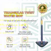 ممسحة تنظيف ثلاثية ودوران 360 درجة مع وسادات ألياف...