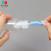 مجموعة فرش تنظيف الزجاجات مع إسفنجة مكونة من قطعتي...