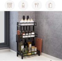 منظم مطبخ متعدد الوظائف بثلاث طبقات - حامل تخزين م...