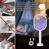 مضرب ناموس كهربائي 2700 فولت بشحن USB وشبكة ثلاثية...