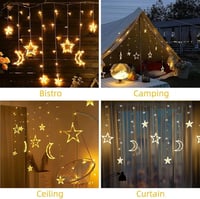 سلسلة إضاءة نجوم وقمر حجم كبير