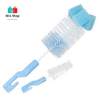 مجموعة فرش تنظيف الزجاجات مع إسفنجة مكونة من قطعتي...