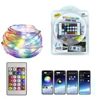 شريط LED RGB بطول 10 أمتار مع وحدة تحكم عن بُعد وت...