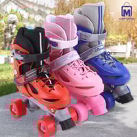 حذاء تزلج 4 عجلات للأطفال قابل للتعديل مع حماية مق...