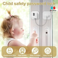 قفل الثلاجة مكون من قطعتين بكلمة مرور 3 ارقام لغلق...