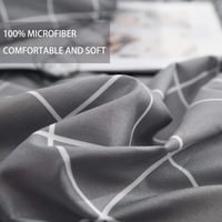 طقم سرير فاخر بنمط شبكي هندسي من الألياف الدقيقة -...