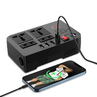 محول طاقة للسيارة DENX DX130 بقوة 300 واط لتحويل 1...