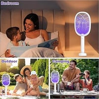 مضرب ناموس كهربائي 2700 فولت بشحن USB وشبكة ثلاثية...