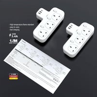 قسام كهرباء بـ 3 منافذ ثلاثية ومنفذين USB ومنفذ PD...