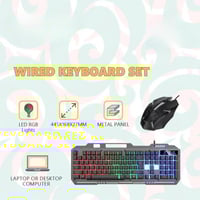 لوحة مفاتيح + ماوس للألعاب مزودة بإضاءات LED