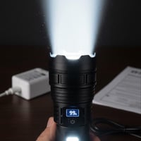 كشاف KJ-6828 LED قابل للشحن فائق السطوع ببطارية تد...