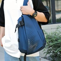 شنطة كتف مضادة للسرقة مقاومة للماء مثلث - ازرق