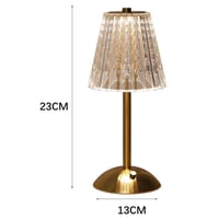 مصباح طاولة كريستالي مع 3 درجات ألوان مختلفة وبطار...