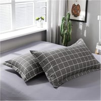 طقم سرير فاخر بنمط شبكي هندسي من الألياف الدقيقة -...