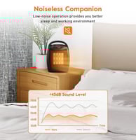 مدفأة كهربائية DENX DX2604 بقوة 1500 واط، مع 3 سرع...